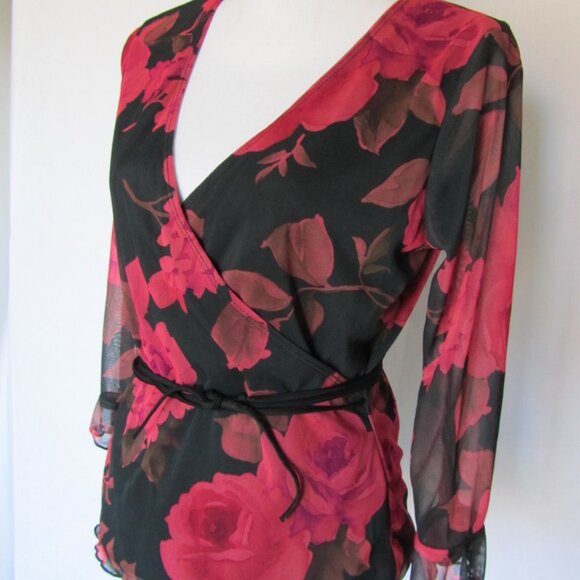 IMI Women’s Girls Pink Black Floral Motif Top and Skirt 2 Pc Set size L - Picture 6 of 12